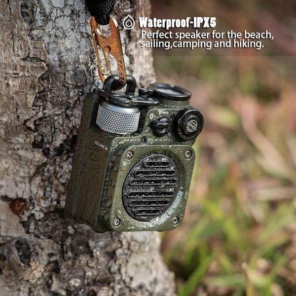 Wild Mini Kestävä Ulkokaiutin, Bluetooth Kannettava Kaiutin Voimakkaammalla Äänenvoimakkuudella, Kristallinkirkas Ääni, Langattomat Vedenpitävät Kaiuttimet Matkustamiseen, Ulkokäyttöön