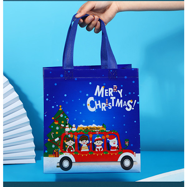 10 stk. kreative trykte juleserie tote bag multi-c