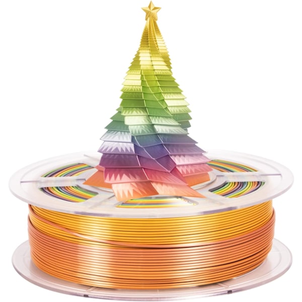 Regnbue PLA 1.75 Filament, Flerfarvet Silke Regnbue Pla 3D Printer Filament, Dimensional +/- 0.03 mm, 1KG Spole