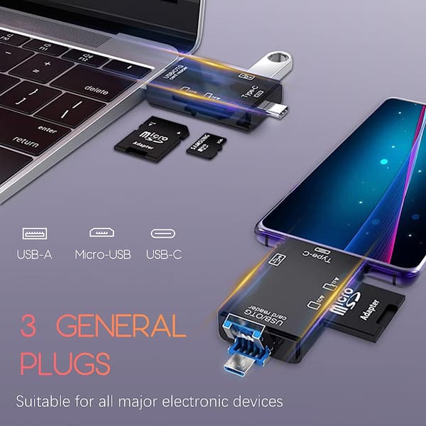 Micro SD-läsare för Android-telefon, USB-C SD-kortläsare för kamera, USB -kortläsare för PC MacBook och bärbar dator