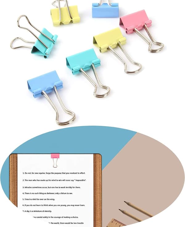 120 stk. farvede papirclips mini 1,5 cm til kontoret