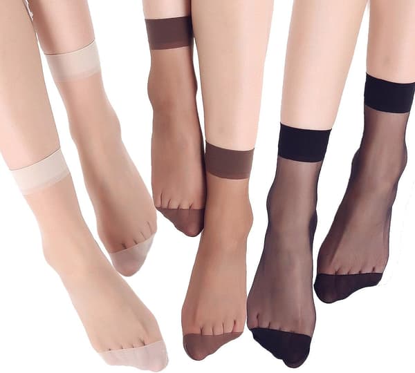 10 Par Dame Nylon Ankel Korte Tynde Strømper (Grå)