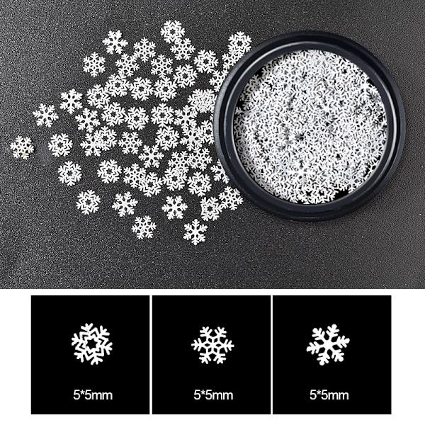 3 set Snowflake nagelglitter juldekorationer vit
