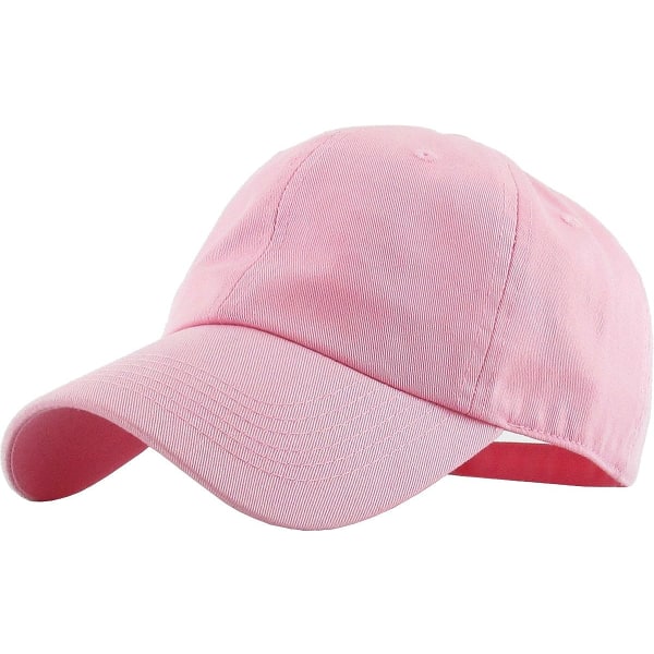 Klassisk bomullsmössa med låg profil för män Kvinnor Cap Dad Hat Justerbar okonstruerad enfärgad cap(rosa)