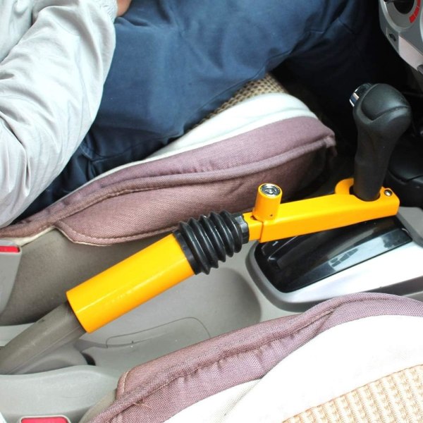 Handbroms till GearStick-lås -- Passar manuella och automatiska bilar， Billås Bil Stöldskyddsutrustning för lastbil Van SUV bil Bil Stöldskyddsanordning