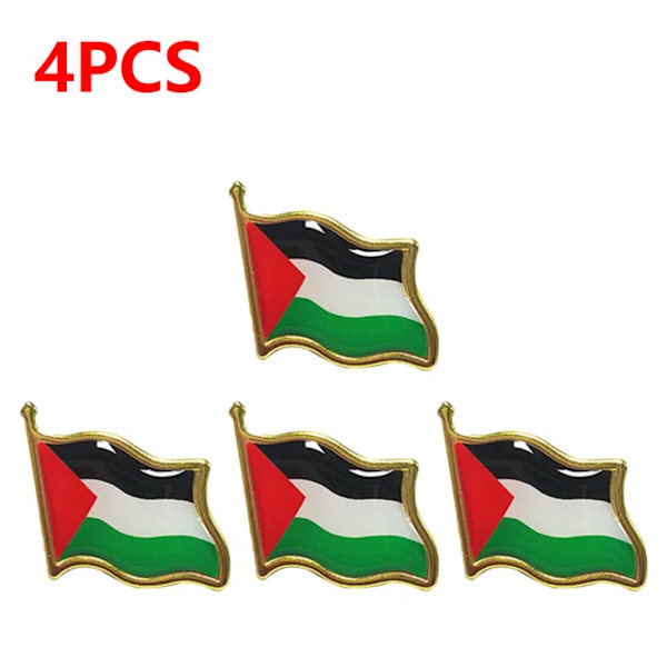 2-10 STK Palæstina FLAG BADGE Rustfrit stål Palæstinaflag Pin Lapel Badge Rygsæk Ikon علم دولة فلسطين 4Pcs