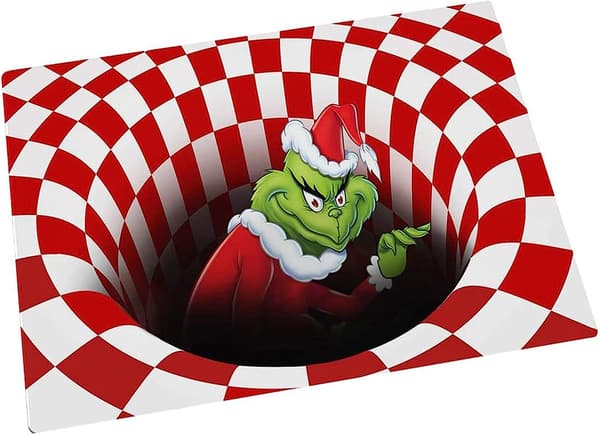 Julematte, 3D juleillusjon dekorativ dørmatte, Jul