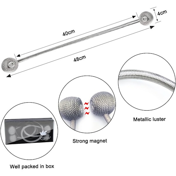 Verhonpidikkeet Magneettiset Verhonpidikkeet Magneettinen Punottu Verhosolki (Vihreä)