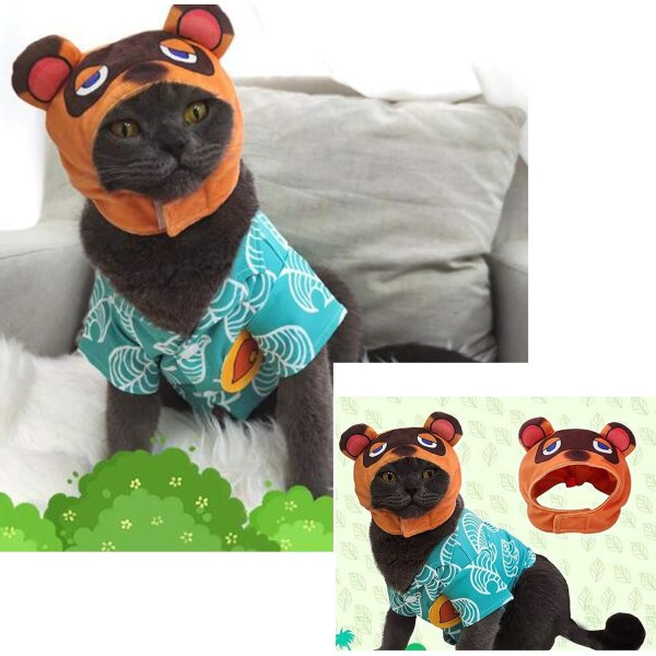 Tom Nook Kostym för katt Kläder katt Klä upp Liten hunddräkt Kläder husdjur Halloween Cosplay