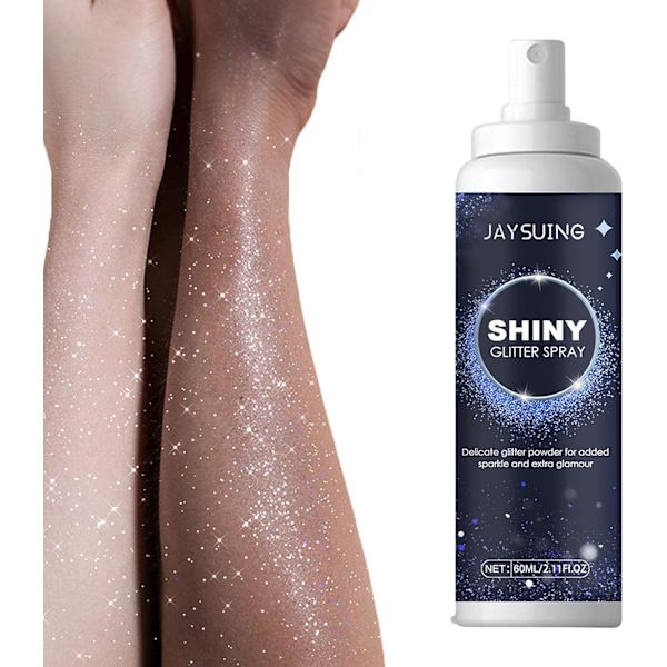 2 kpl Glitterisuihke 60ml - Väliaikainen glitterisuihke hiuksille ja vartalolle  Kevyt vartalomeikkiglitteri kimaltelevalla hohteella