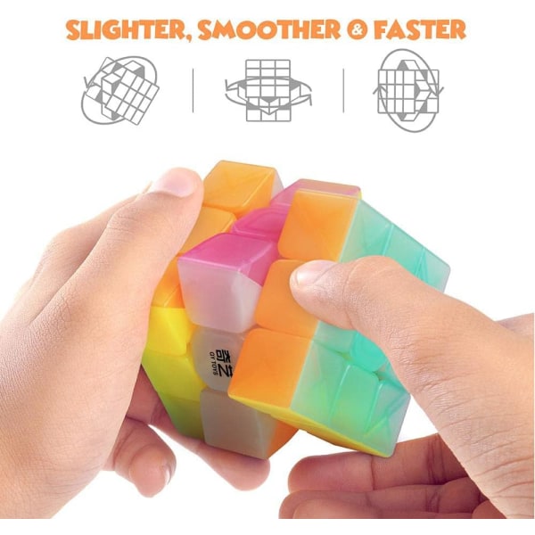 Toy Warrior W 3x3 speed cube jelly 3x3x3 magic cube puslespill transparent rosa