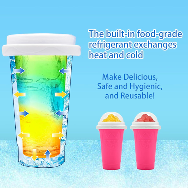 Frozen Tiktok Trend Items Cool Gadgets, Cool Stuff Slushy Maker Cup Fasting Cooling Make Milkshake smoothie (röd)