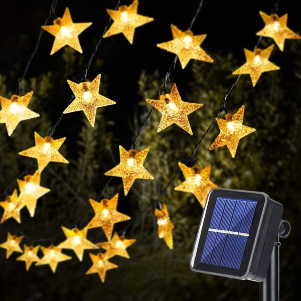 Solar Star Blinkande String Lights, 12m 100 Lights Solar Powered