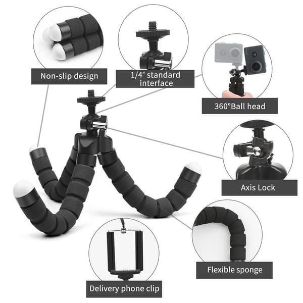 Alsidig Bordtelefonholder til Mini Tripod