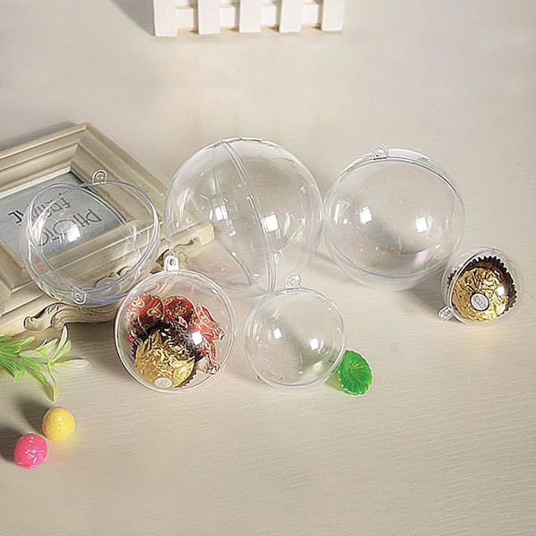 DIY klare plast julekuler, akryl klar plast dekor