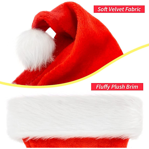 Julehat, Julemandshat, Julehat Kompatibel Med Voksne, Unisex Fløjlskompatibel