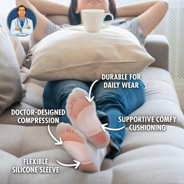 Support Sleeves Plus - Lægeudviklede svangstøtter til flade fødder til mænd og kvinder - 2 stk. - Lindring af svangsmerter - Small