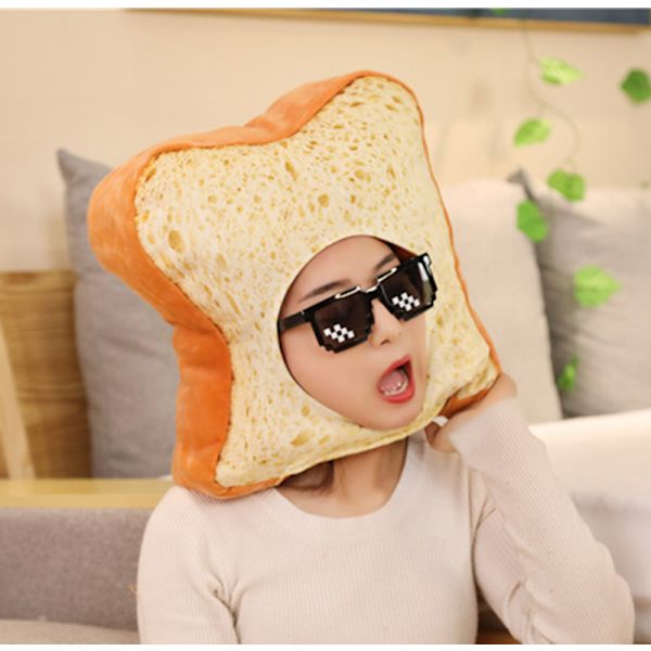 Toast Bröd Hatt Varmt Bröd Selfie Rekvisita Plysch Hatt Kostymtillbehör