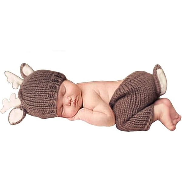 Nyfödd baby fotografi rekvisita Outfits Härlig pojke Hatt Byxa Girl