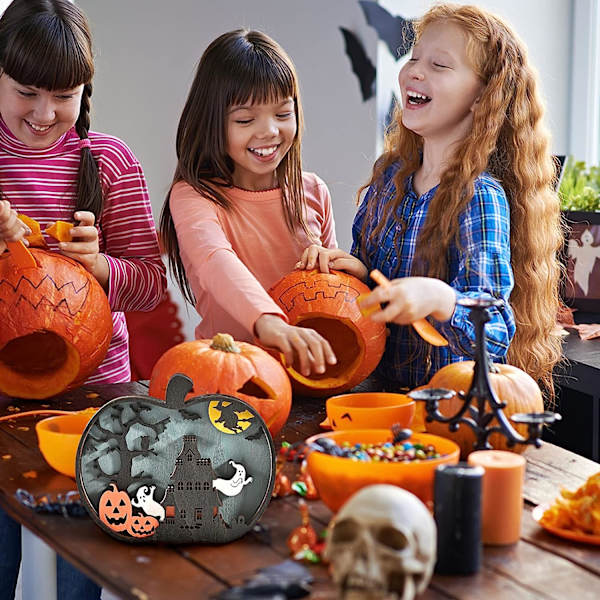Halloween puiset askartelut luova kurpitsa valaistus puinen kaiverrus
