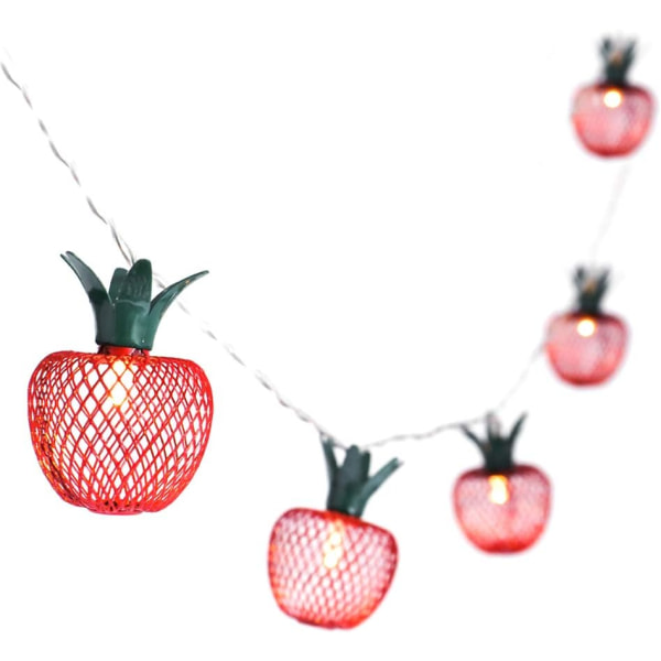 10 LED Apple String Lights Metal Mesh Batteridrivna Fairy Lights för sovrum bröllop Inomhus Utomhus Hem Party