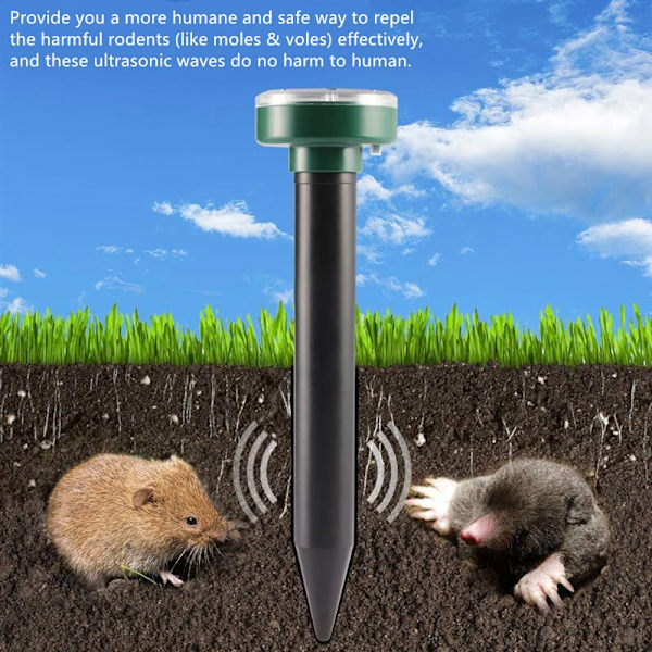 Ultraljud Solenergi Djur Vattentät Avvisande För Utomhus Skadedjur Gnagare Gopher Avskräckande Sork Orm Chaser