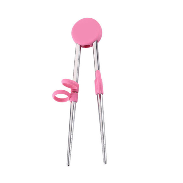Treningspinner Avtakbart Korrigerende Bestikk Gjenbrukbare Treningspinner Hjelper I Rustfritt Stål For Nudler Rosa
