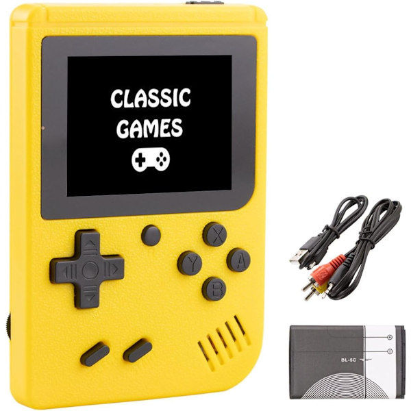 Indbygget 400 klassiske spil Retro videospilkonsol børnegave Gul