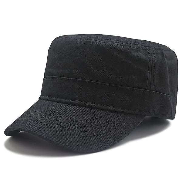 Simpel Hverdag Militær Stil Hat Flat Cap (Sort)
