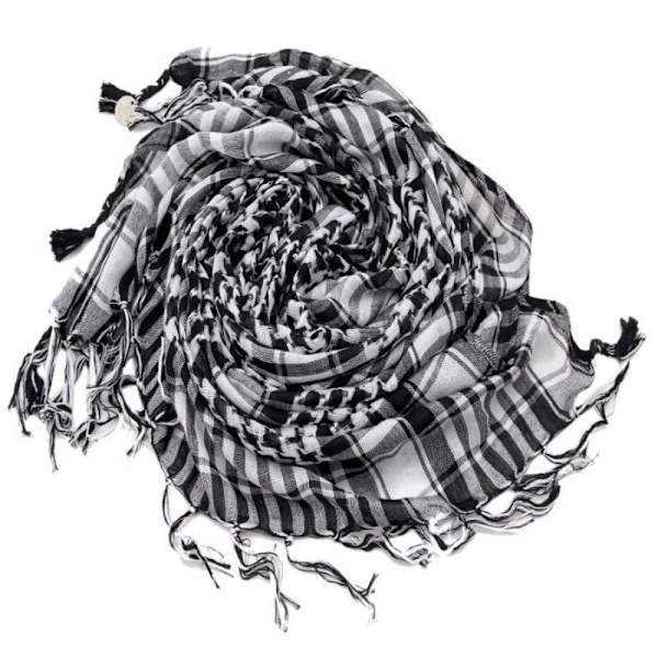 2 st Black & White Desert Scarf Lätt bomull Militärstil Airsoft Re-enactment Army