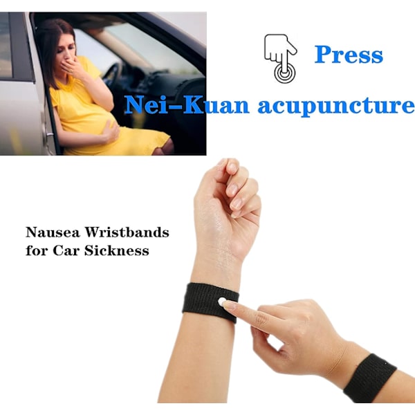 Illamåendearmband, åksjukeband för graviditet, akupressurarmband för illamående eller illamående på morgonen