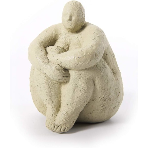 Konst Kvinna Skulptur Staty Yoga Dekor Present Hartsfigur Konst 18cm，sitta