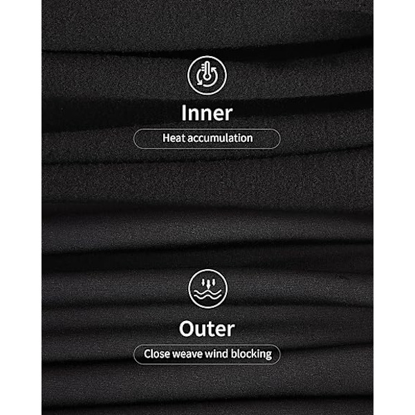 Thermal för kvinnor Long Johns för kvinnor med fleecefoder, baslager för kvinnor i kallt väder Hög låg (svart)