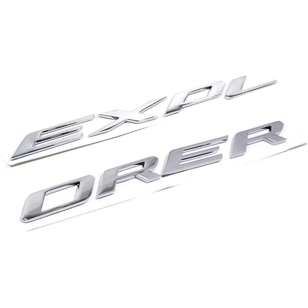 3D-bokstäver ABS främre huva-emblem kompatibel för 2011-2021 2022 Explorer Sport Hood Letters-klistermärken -silver