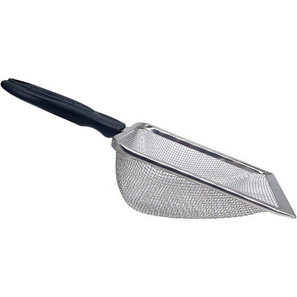 Reptilsandsubstrat i rostfritt stål Skopa Spade Sifter Mesh metall Reptilsandrengöringsmedel Scooper för sandsängar