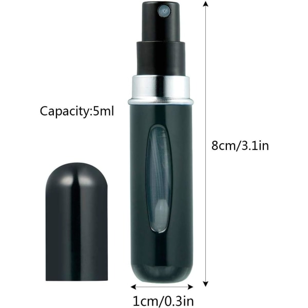 Parfymsprayflaska, 5 ml miniparfymflaskor, påfyllningsbar parfymsprayflaska för synligt fönster (3)