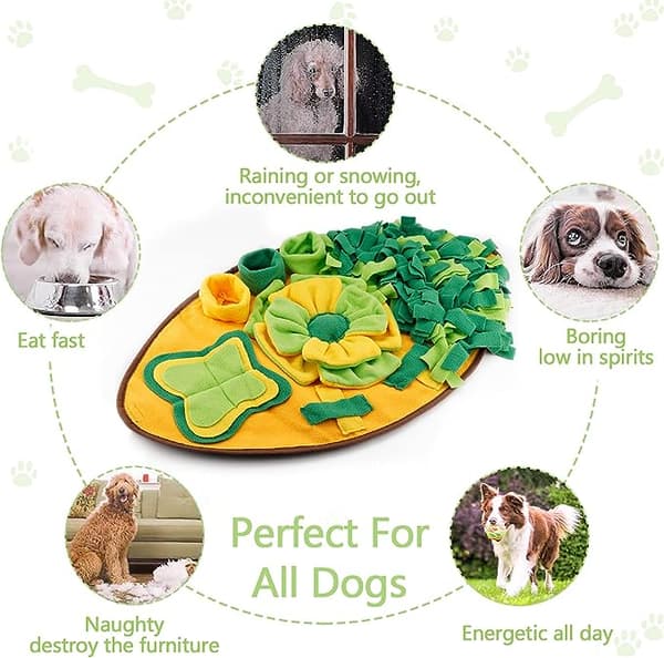 Snusematte 70*40cm Hundeoppdragere Puslespill Gravematte Sakte Fôring Smart Leke Hund Snusematte Stressreduserende Sammenleggbart Teppe Sklisikkert-Vaskbart