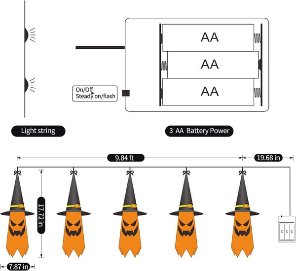 2-pack Halloween häxhatt Varma ullhattar för kvinnor Hal B