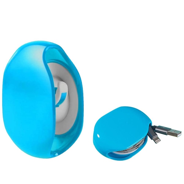 2-pack automatisk rullhörlurskabel Sladdlindare Hörlurssladd Organizer för USB kablar, hörlurskabel (blå)