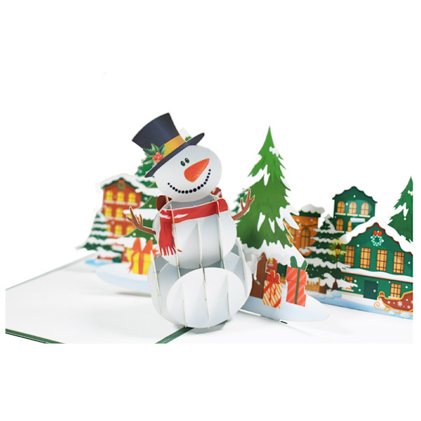 Fem Jule Nye Kreative 3D Tredimensjonale Gratulasjonskort Ferie Velsignelse Ord Håndtrykte Julekarakterer 15*20cm