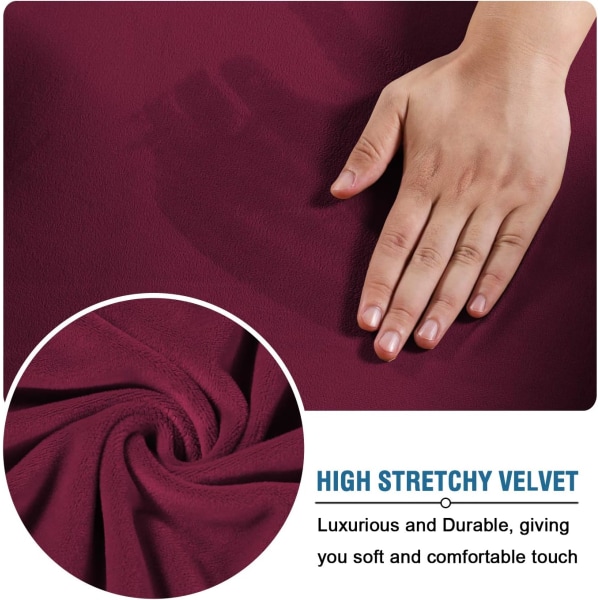 Wing Chair Cover Wing Back Arm Stol Cover Wing Chair Slipcovers Cover Sammet Plysch Hög Stretch Halkbeständigt tyg 1 Styck med Ela