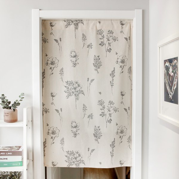 1 Stycke Skiss Blomma Tryck Dörrgardin Modern Enkel Hängande C