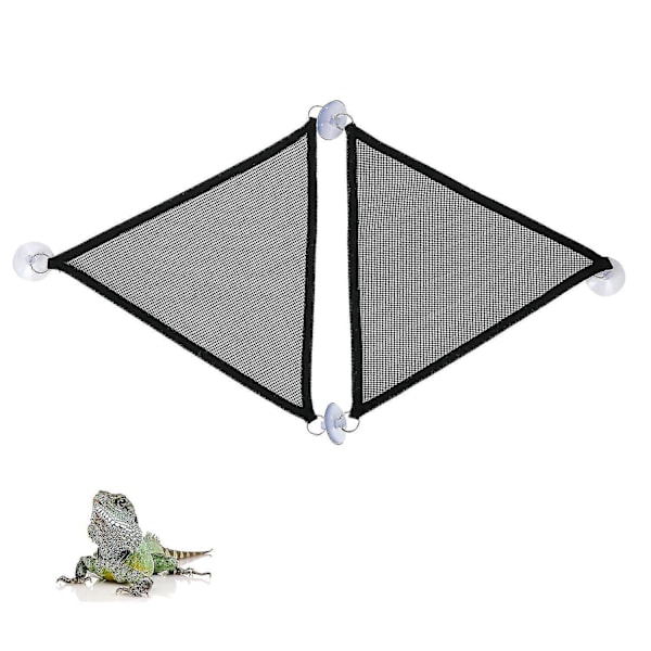 Bearded Dragon Lizard Hängmatta Triangelform med kraftfull sugkopp Reptil Hängmatta Dekorativ Ac