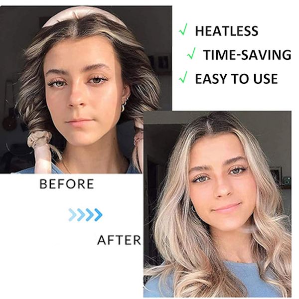 Tik Tok Heatless Hair Curlers til langt hår, Ingen varme curlers du kan sove i om natten, Bløde skumhårruller til naturligt hår (Leopardtryk)
