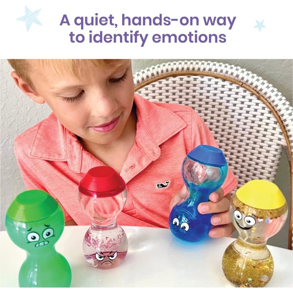Uttryck dina känslor sensoriska flaskor, lekterapileksaker, tysta fidget leksaker för barn, lugna hörnet tillbehör, social känslomässig inlärning