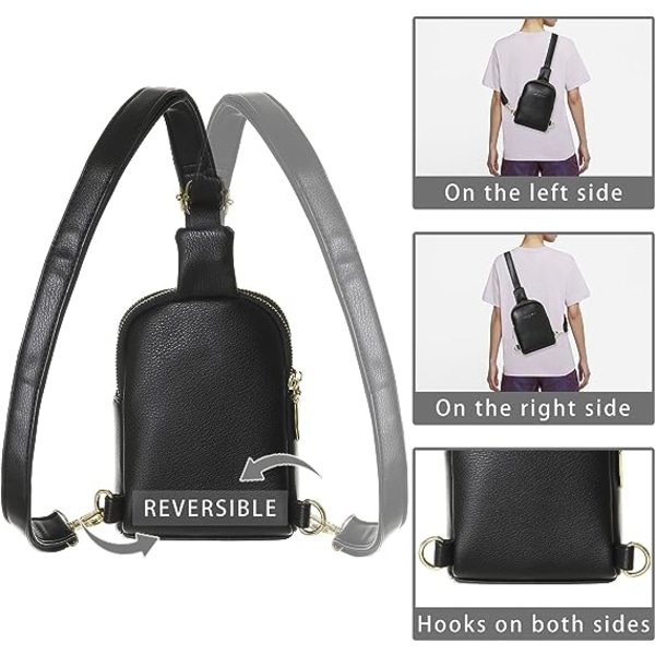 Liten Crossbody Sling Bag Fanny Packs Plånböcker Bröstväska för Kvinnor Män Teen Girls