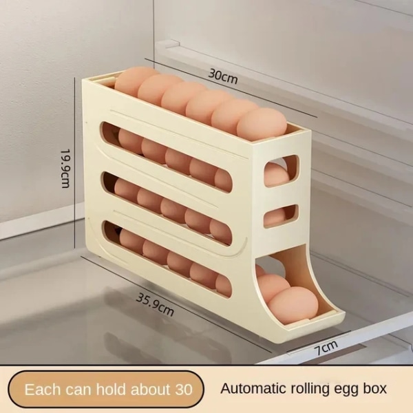 4-vånings ägghållare för kylskåp,Ny standard kök äggförvaringslåda, äggkartong med stor kapacitet, äggkartong, äggförvaringskartong yellow