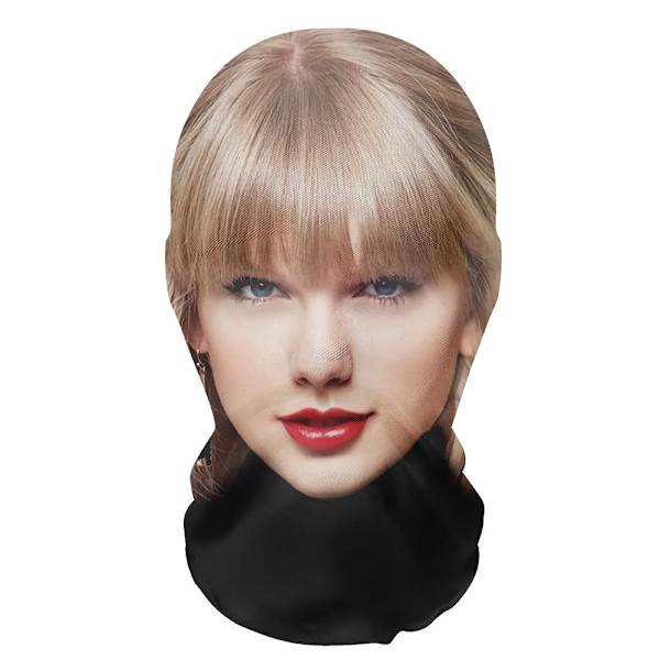 Taylor Swift Cosplay Mask med 3D-utskrift，Människoansikte Cosplay Halloween Parodi Party Crossdressing Huvudduk B
