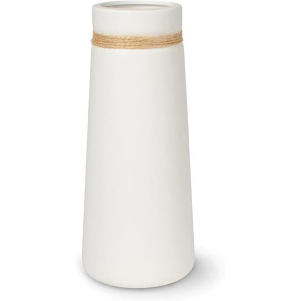 Keramikkvase for pampasgress, hvit vase som moderne boho-dekor til stuer, 25 cm