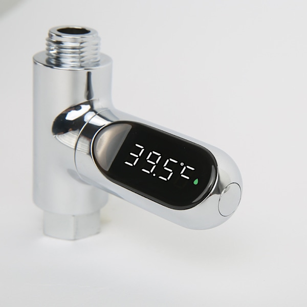 LED Display Hushålls vattenduschtermometer 5-85 ℃ Flöde Självförsörjande vattentermometer Övervakning Baby Care Energy Smart Meter